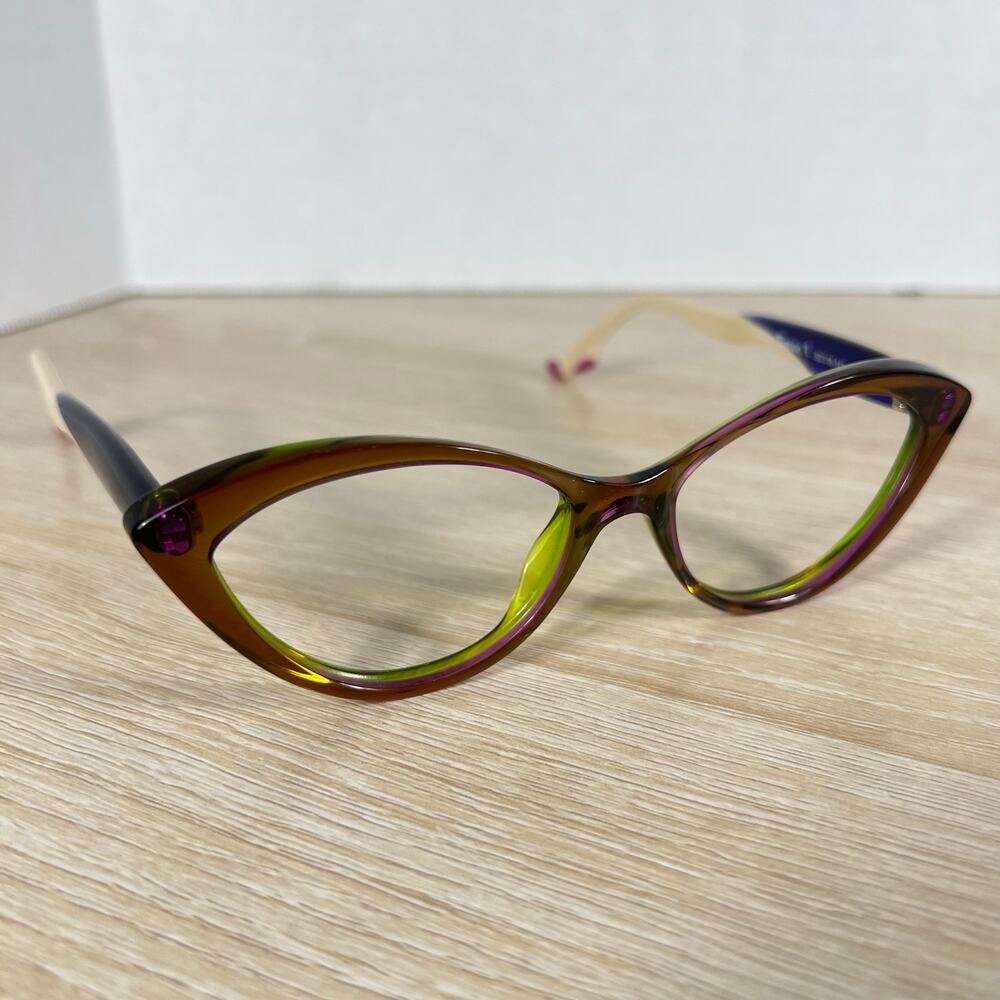 Face A Face Bocca Tatoo 1 Col 247 Eyeglasses Purple Green Frames Only 53-16-142